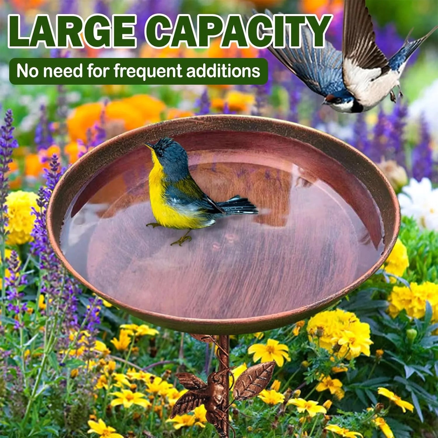 Vintage Standing Birdbath Bowl