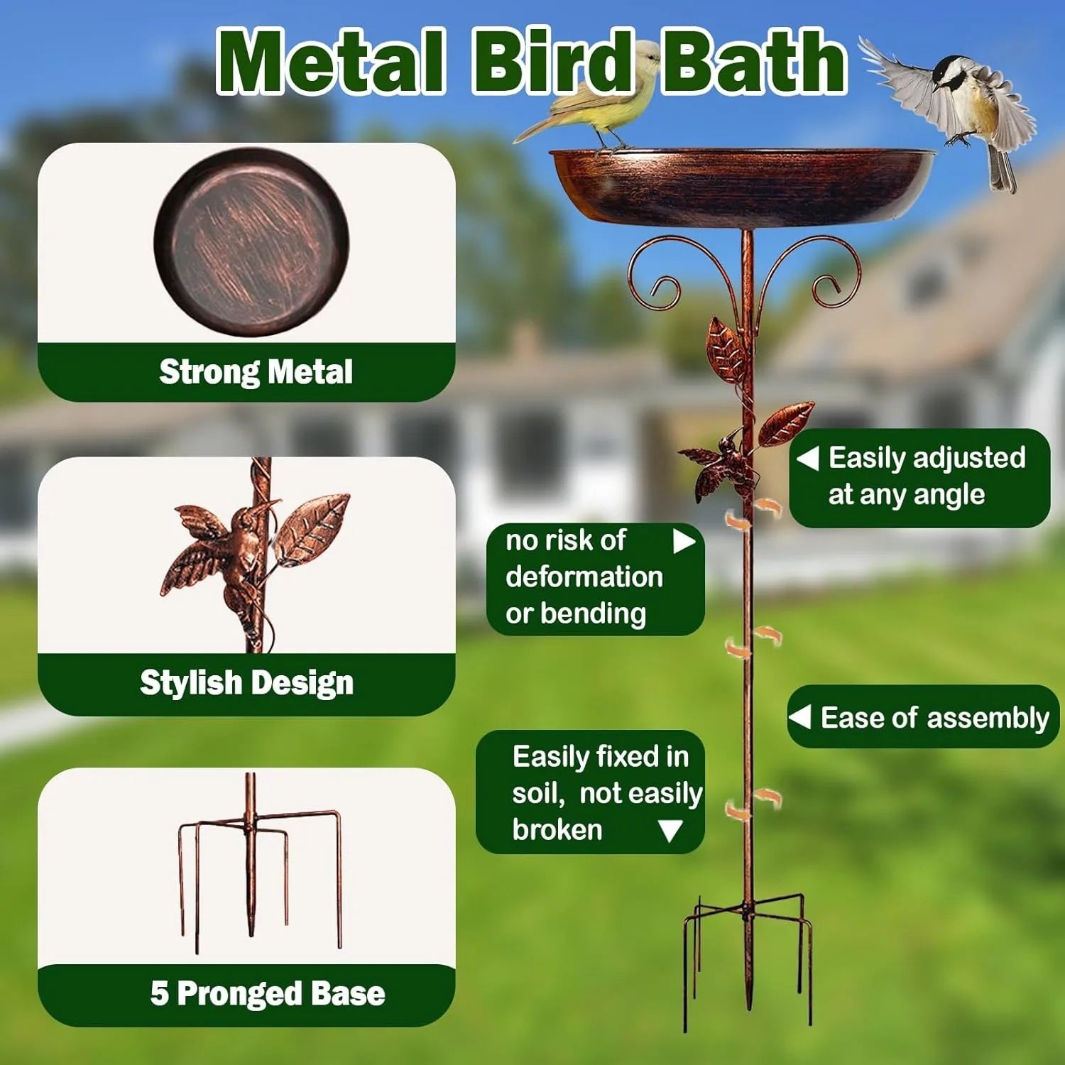 Vintage Standing Birdbath Bowl