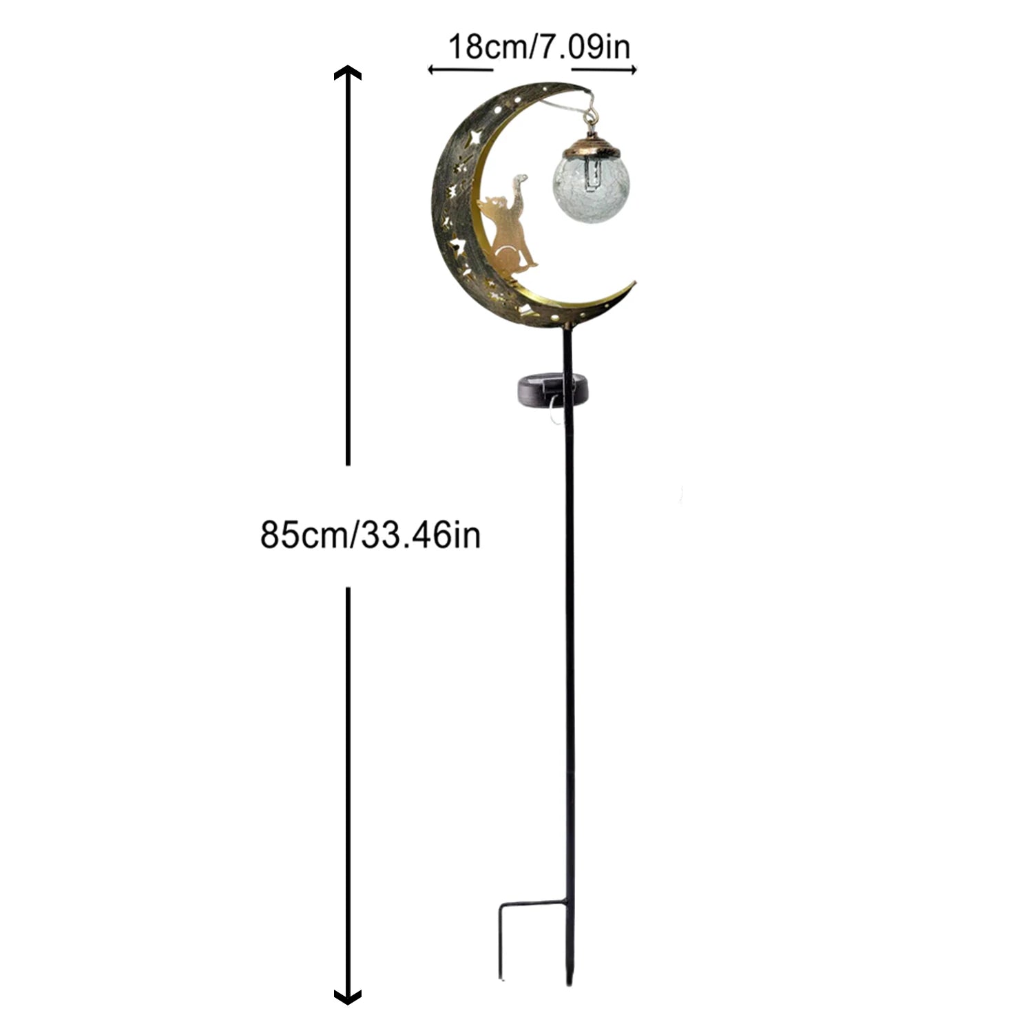 Solar-powered cat-shaped glass ball light