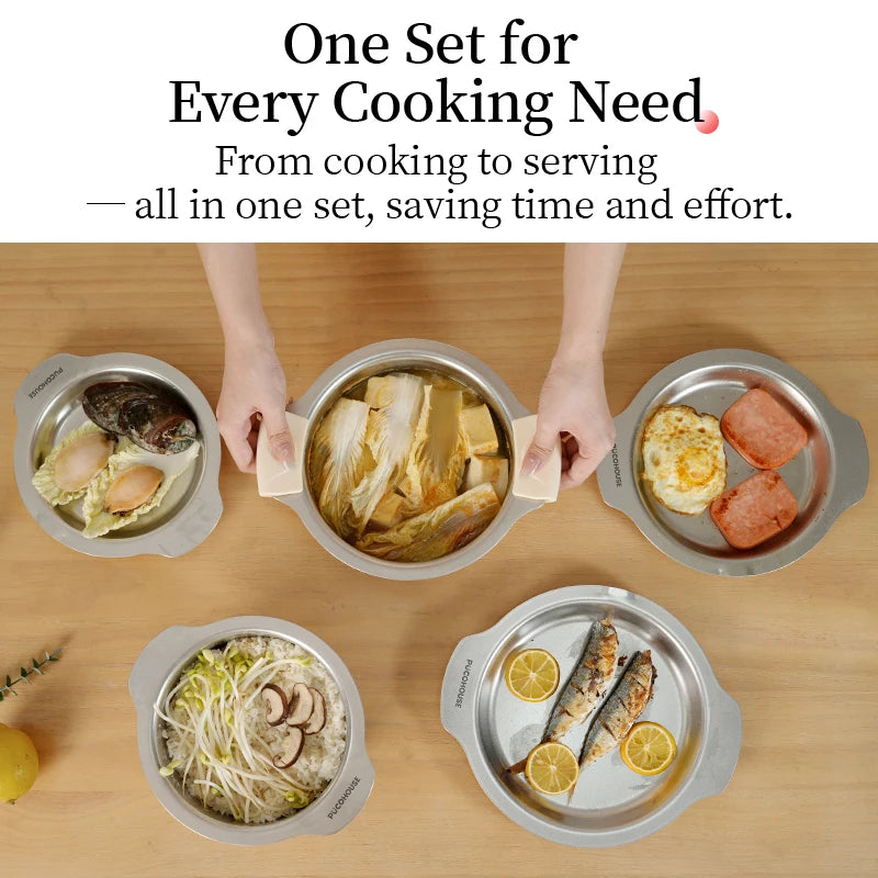 Stainless Steel Cookware Set  Suitable for Gas Stoves and Induction Cookers
