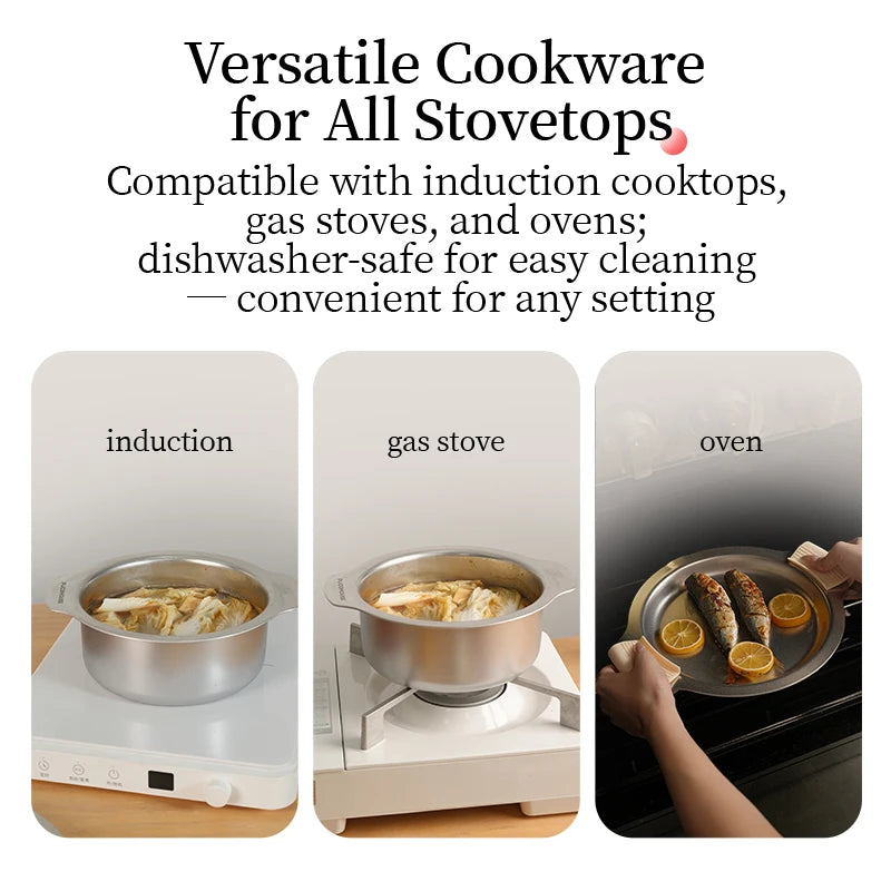 Stainless Steel Cookware Set  Suitable for Gas Stoves and Induction Cookers