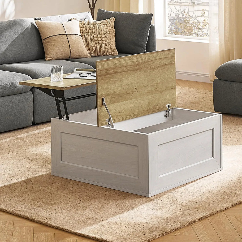 Lift Top Coffee Table, Mid Century, Modern Farmhouse Center Table with Lifting Top & Hidden Storage