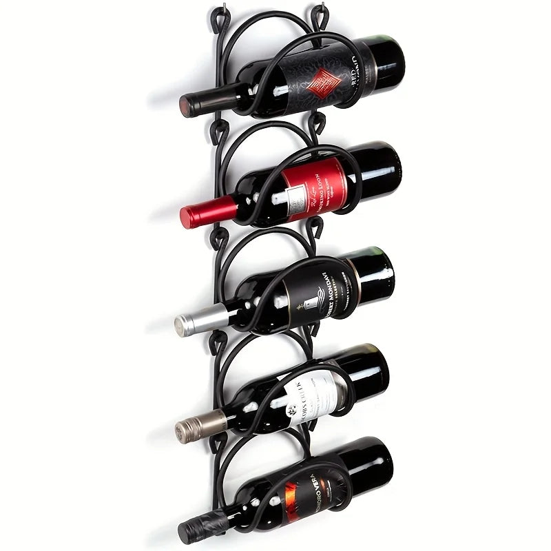 6-Piece Wrought Iron Towel Rack Wall-Mounted With Hooks
