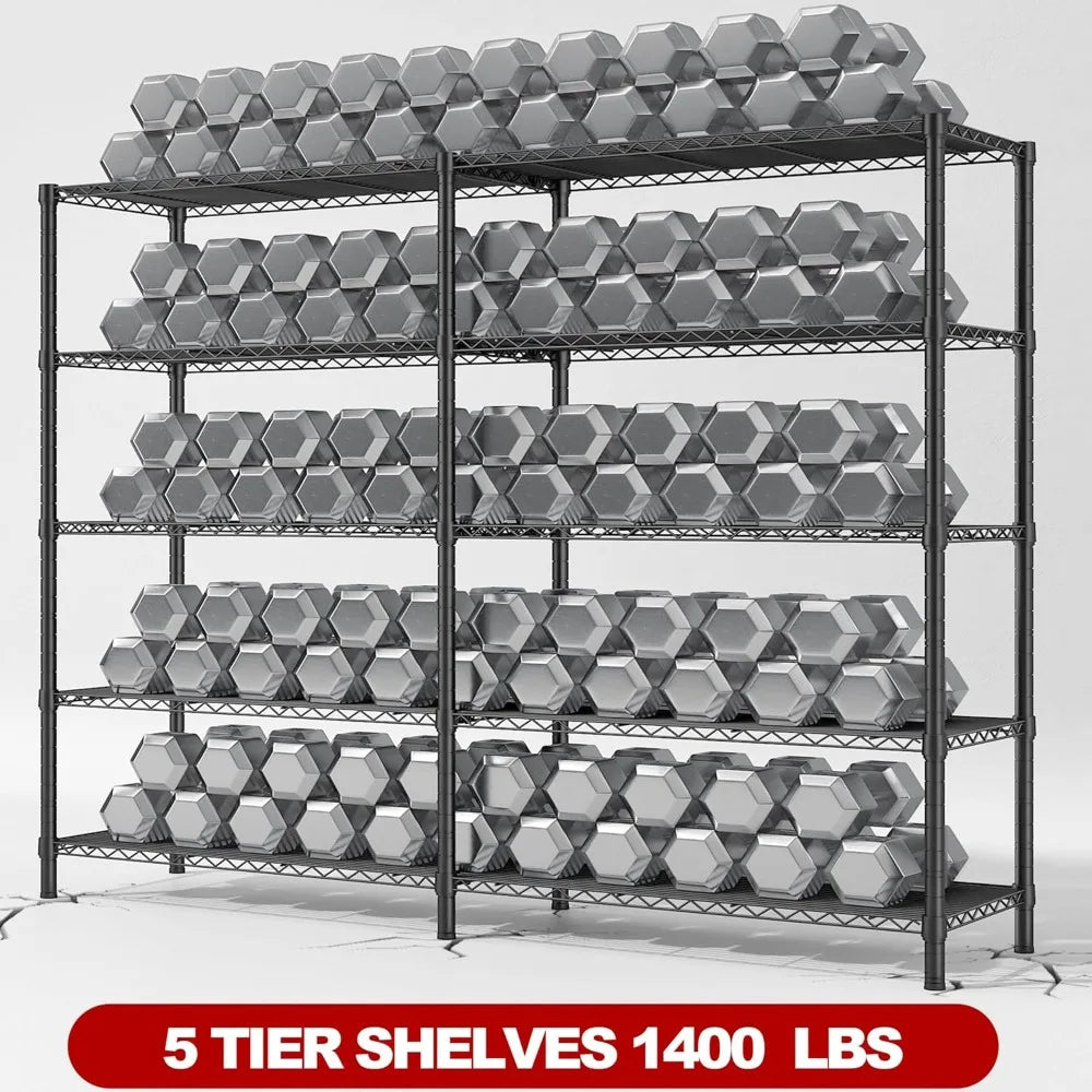 5 Tier Storage Shelves 1400LBS Wire Shelving Unit
