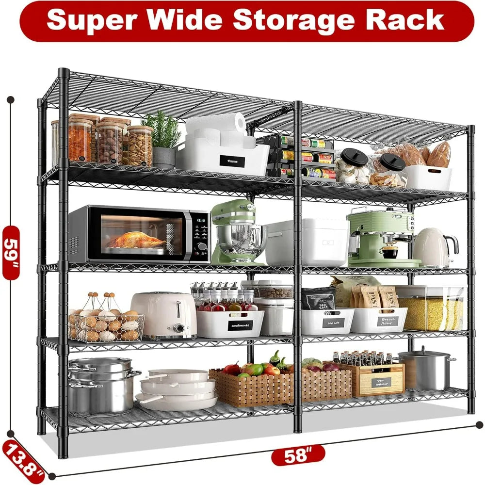 5 Tier Storage Shelves 1400LBS Wire Shelving Unit