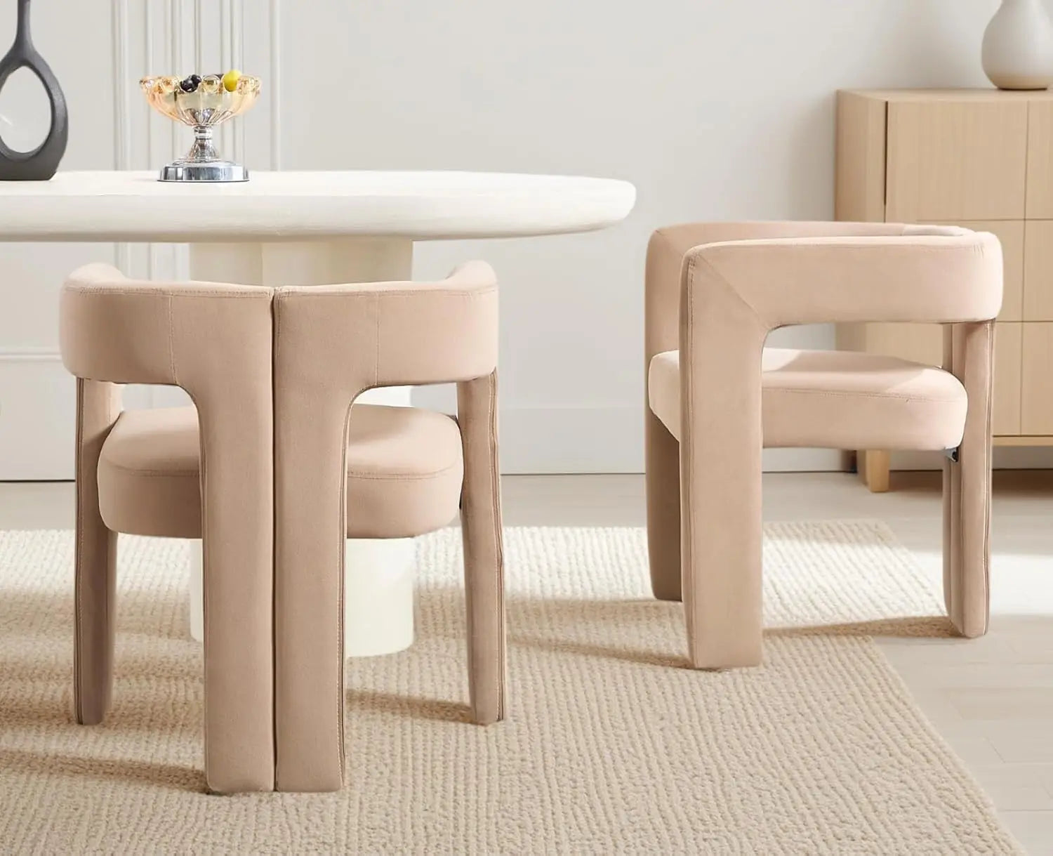 Modern Barrel Dining Chairs Set of 2