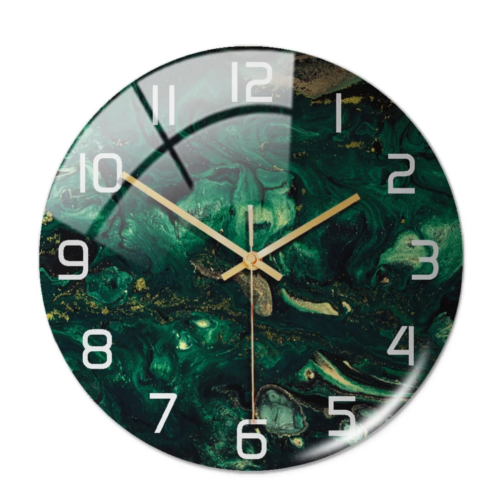 3D Acrylic Black Gold Marble Pattern Wall Clock Metal Silent Clock Mechanism