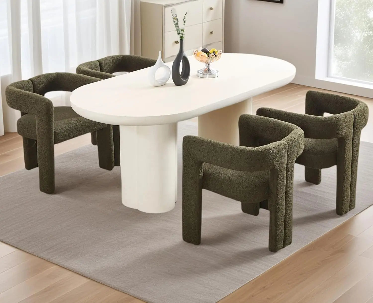 Modern Barrel Dining Chairs Set of 2