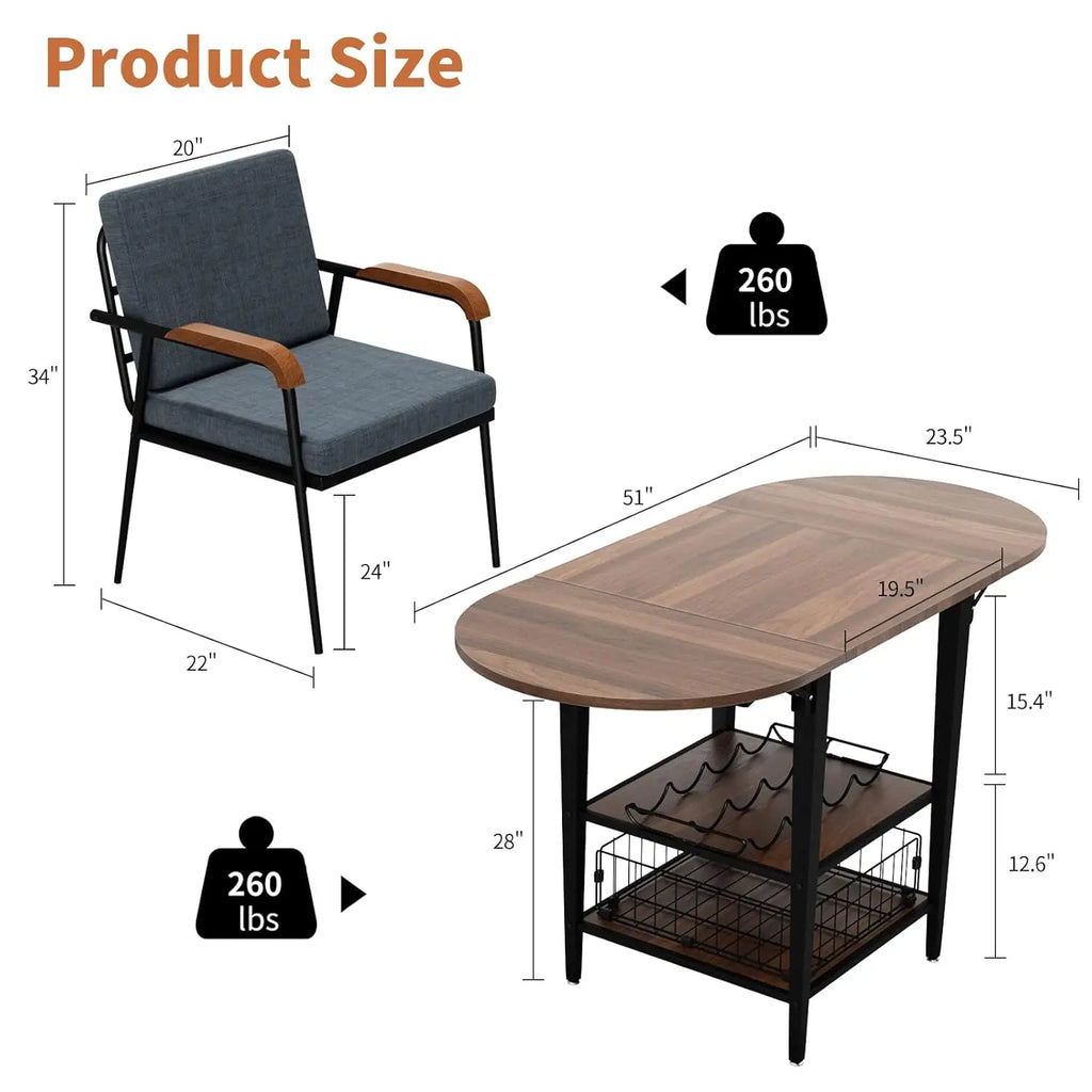 Corner Dining Set Folding Table Storage Bench 3pc Breakfast Nook Small Space
