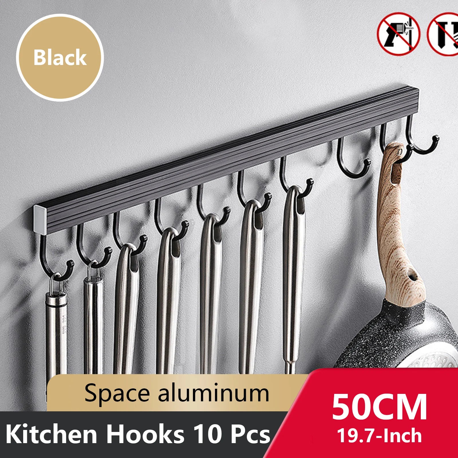 Wall Mounted Kitchen Hook Rack