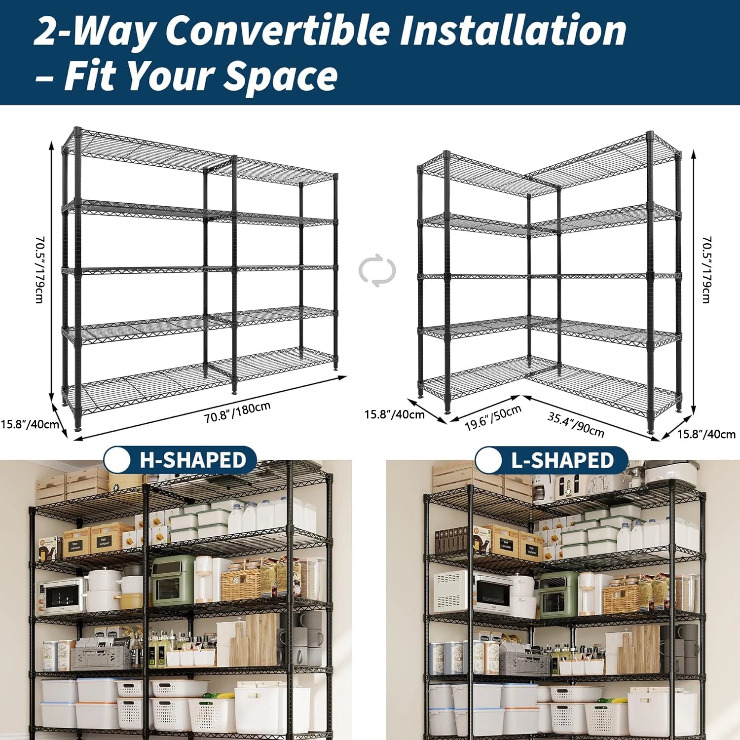 Heavy Duty Storage Shelves 4/5 Tiers Metal Shelving Unit