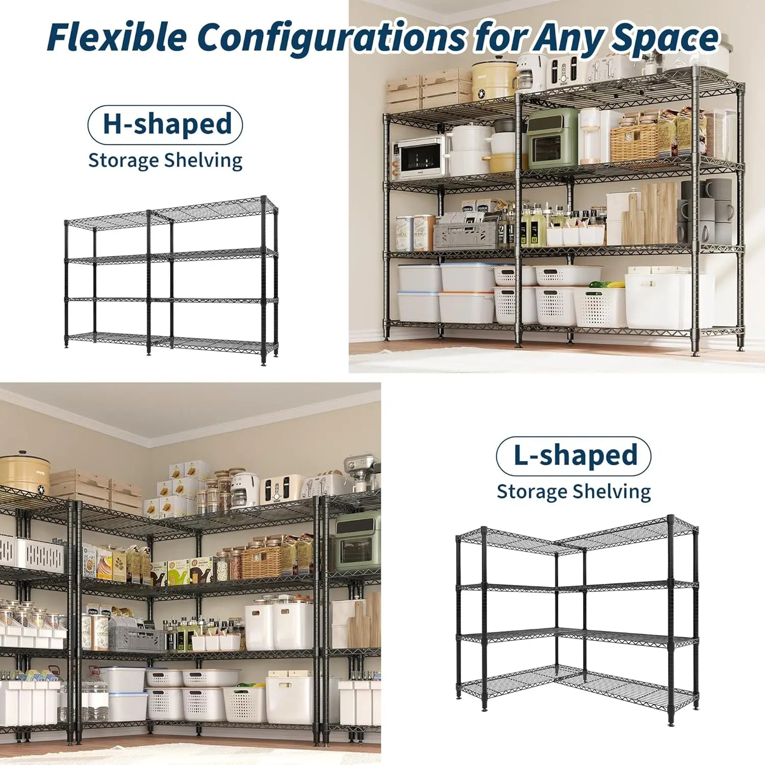Heavy Duty Storage Shelves 4/5 Tiers Metal Shelving Unit