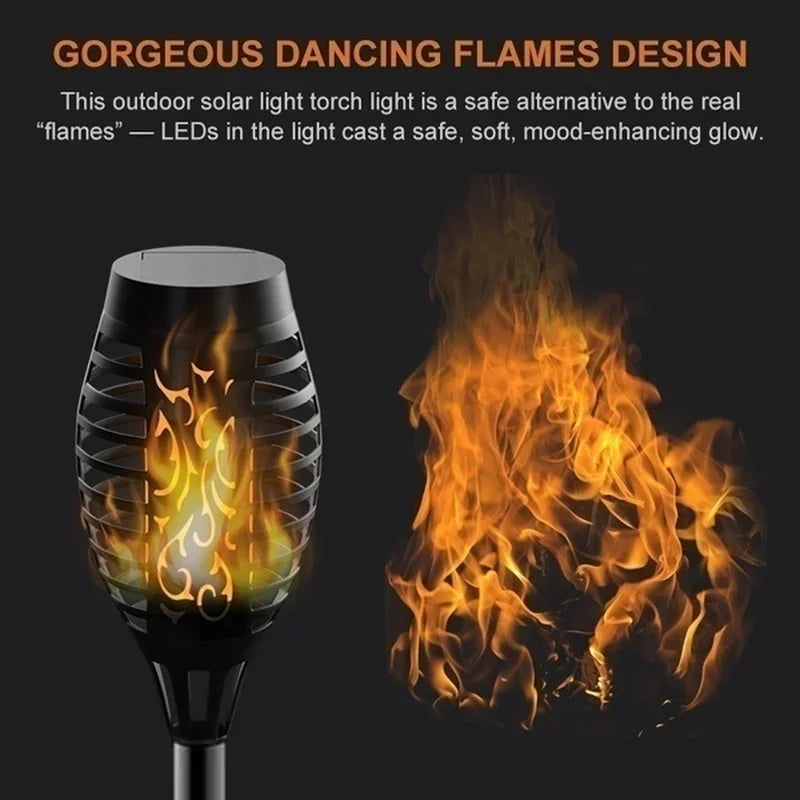 1/2/4/6/8/10Pcs Solar Flame Flickering Torch Lights