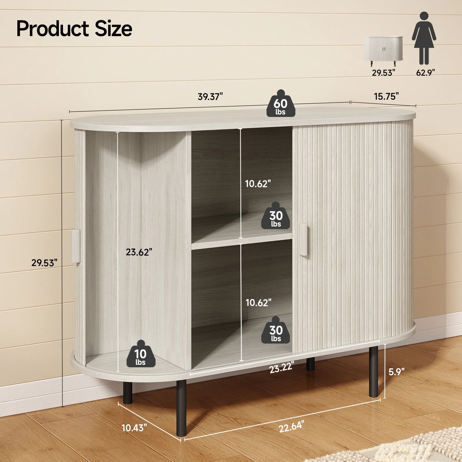 Sideboard Buffet Cabinet with Sliding Door