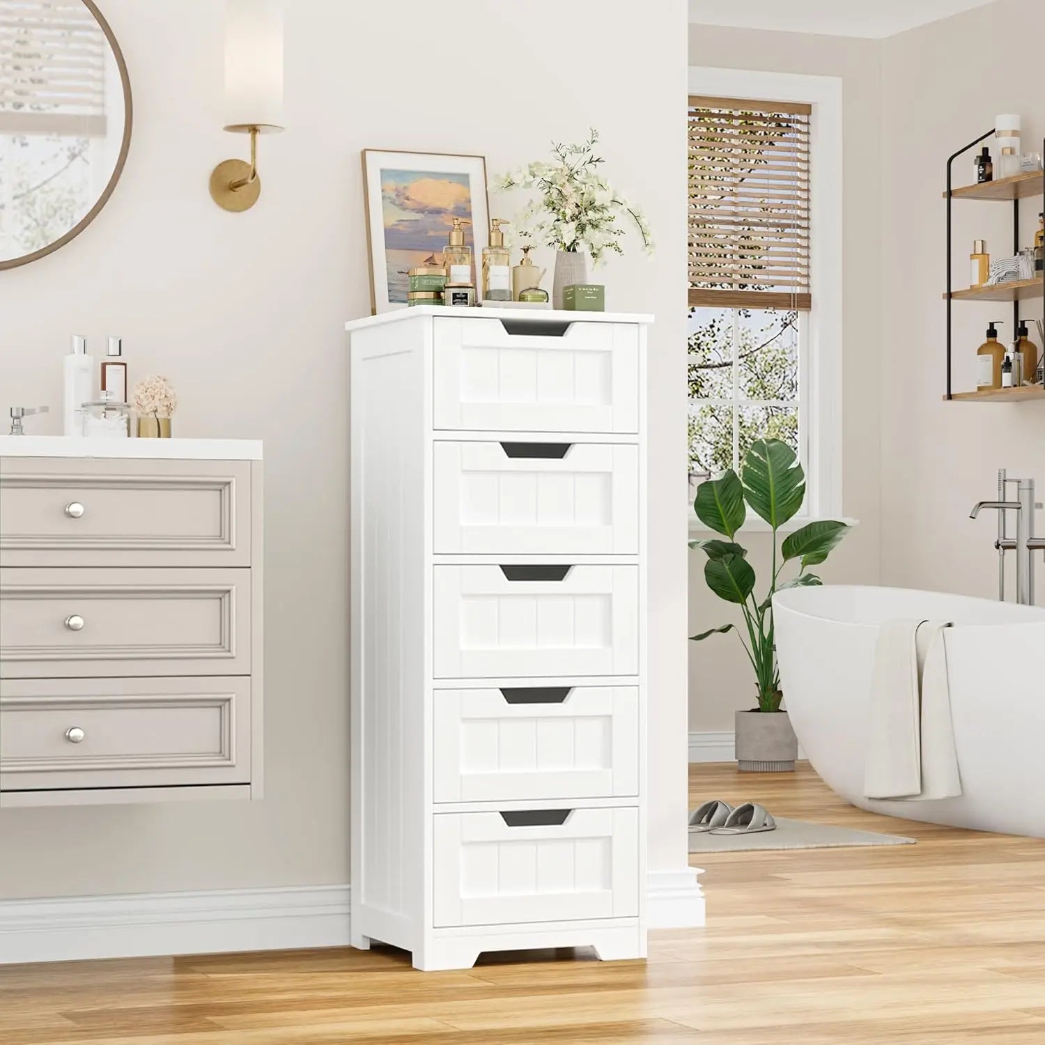 Bathroom Cabinet with 5 Drawers