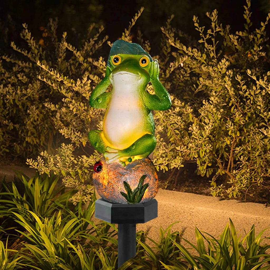 Cute Solar Powered Animal Statue LED Light