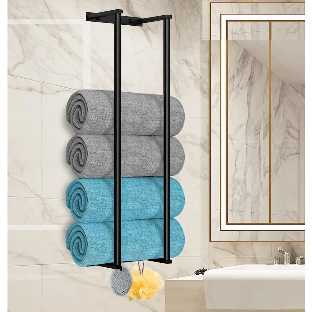 Bathroom Towel Rack for Rolled Towels Wall Mounted