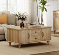 Farmhouse Coffee Table with Storage Cabinet