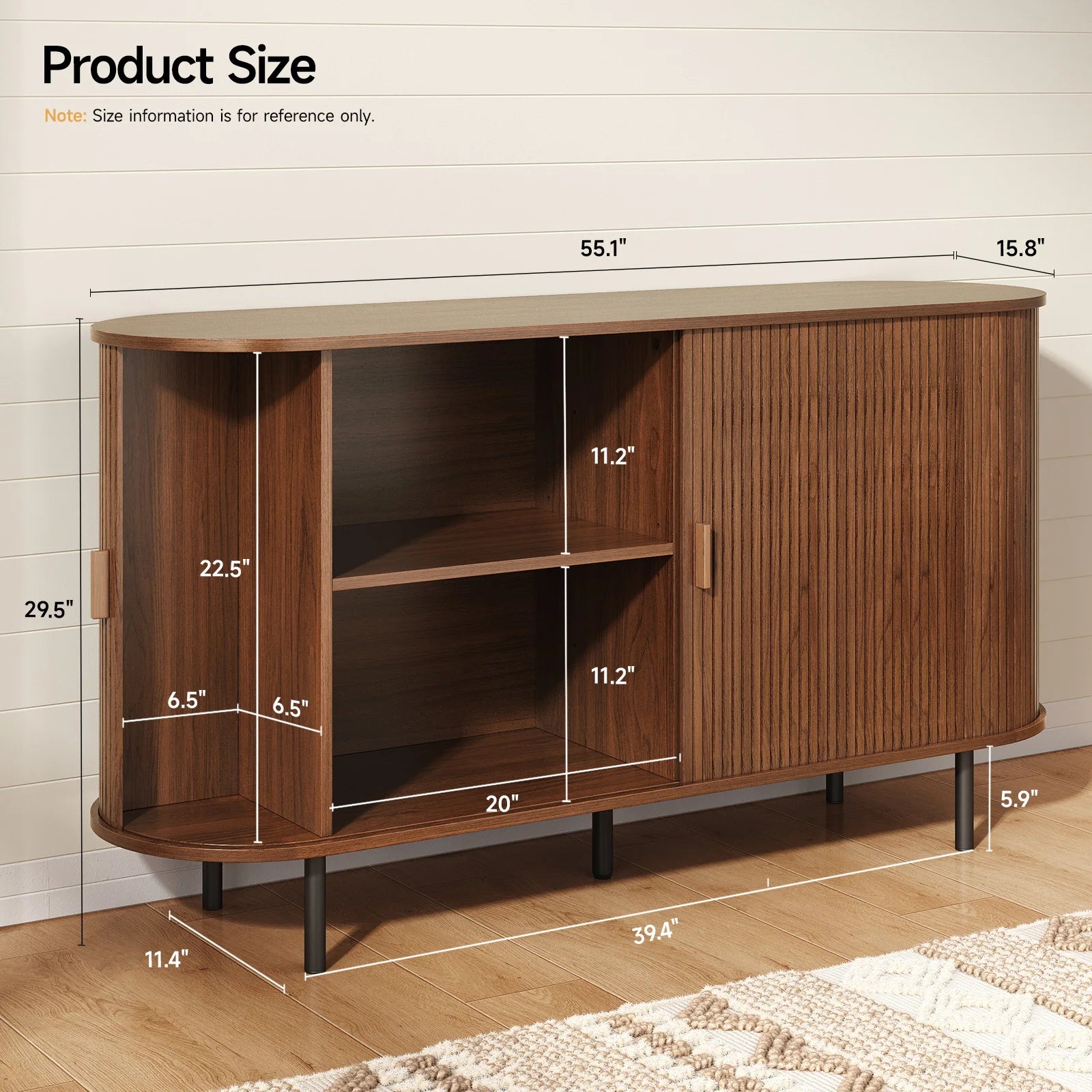 Sideboard Buffet Cabinet with Sliding Door
