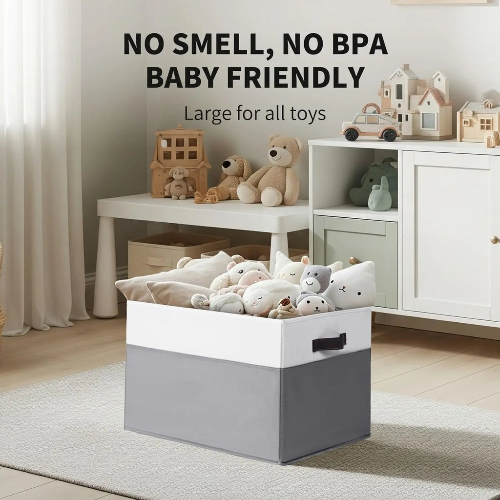 2 Pack EXTRA LARGE Blanket Storage Baskets with Lids