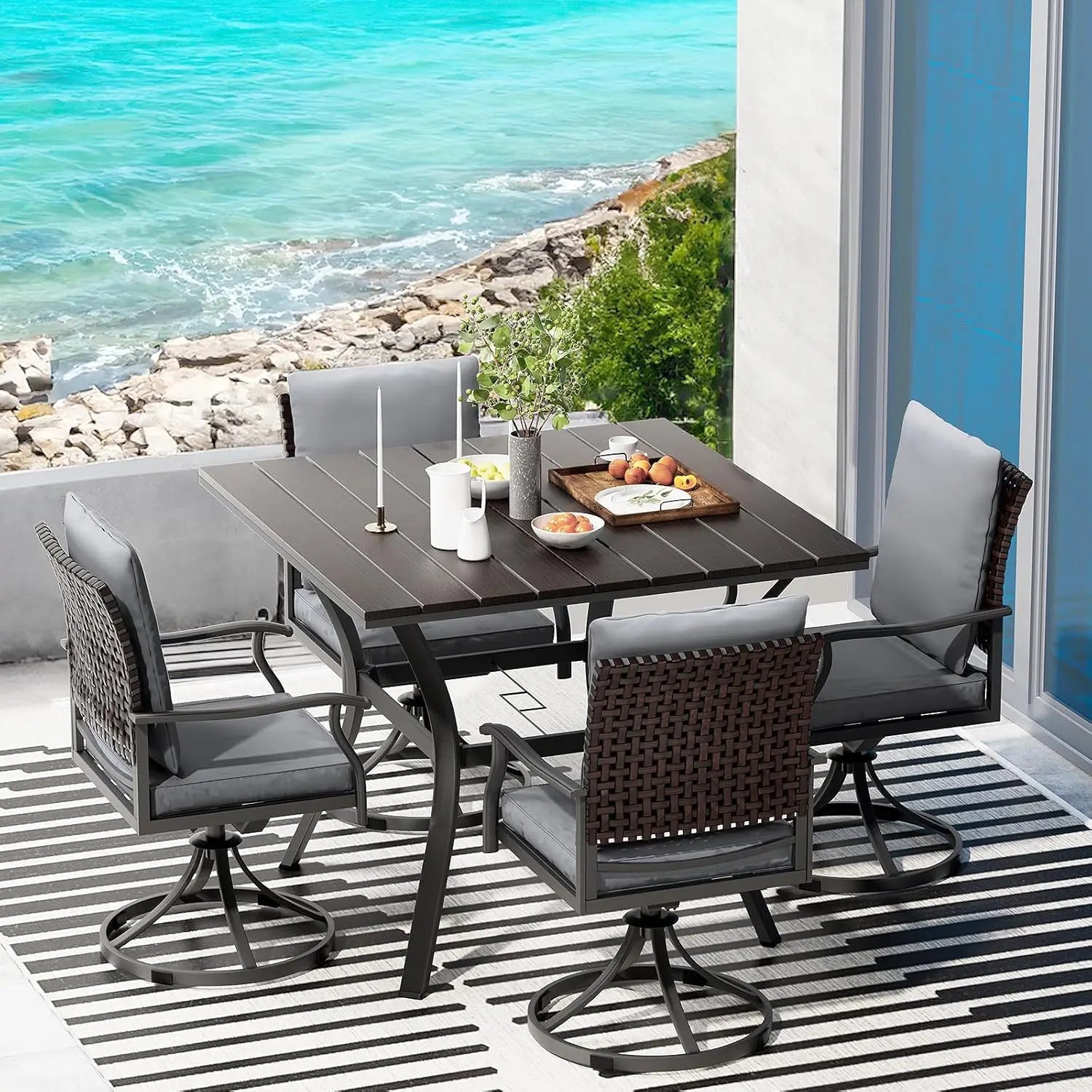 5 Piece Outdoor Patio Bistro Furniture Set
