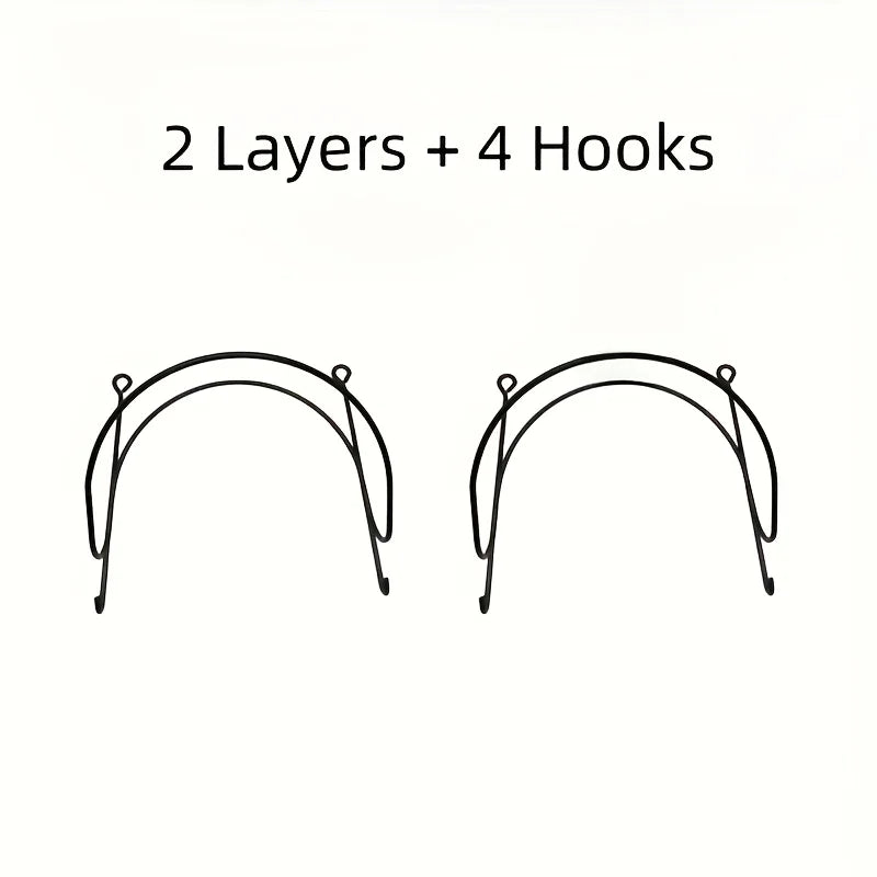 6-Piece Wrought Iron Towel Rack Wall-Mounted With Hooks