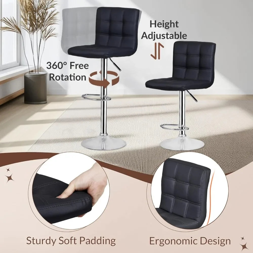 Set of 4 Adjustable Swivel Barstools