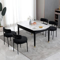 Black Boucle Dining Chairs Set of 4