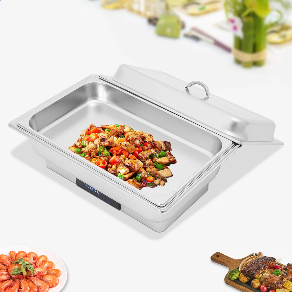 9L Electric Chafing Dish Buffet Set 1/2/3 Compartment Food Warmer with Digital Display Temperature Control