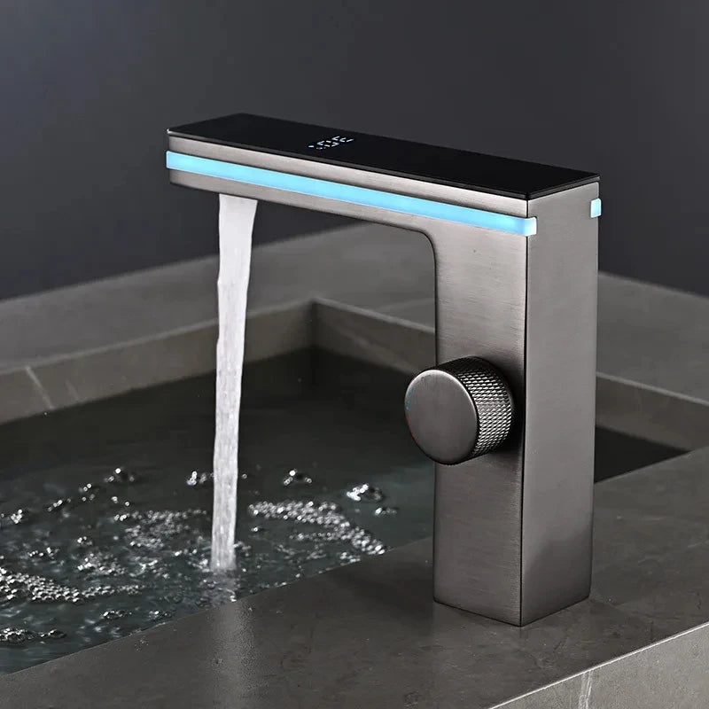 Digital Display Bathroom Basin Faucet Intelligent LED