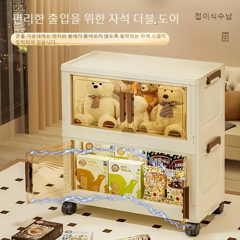 Foldable Storage Box with Clear Door - Spacious, Durable, and Easy-to-Assemble