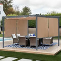 12 x 12 ft Outdoor Pergola with Retractable Shade Canopy