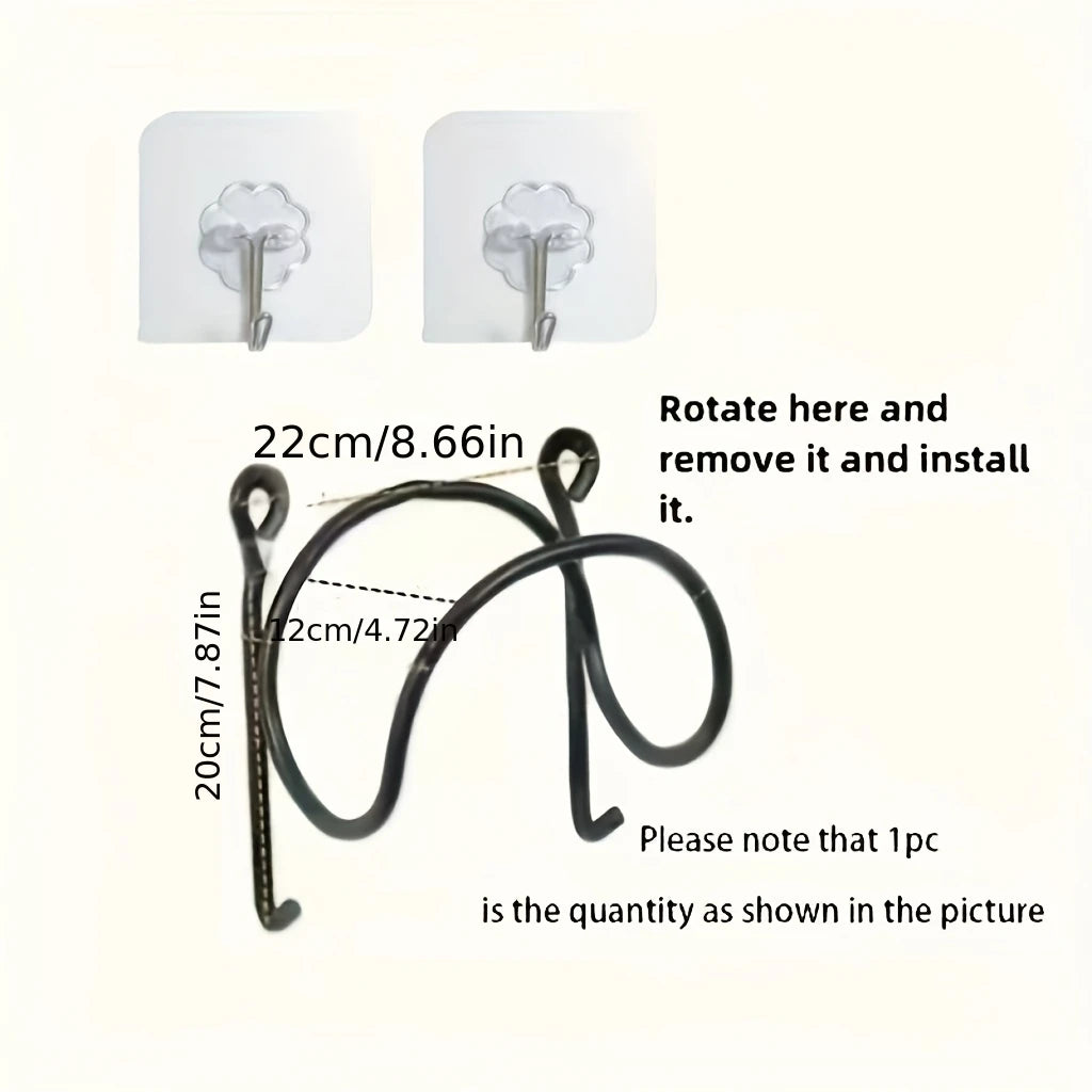 6-Piece Wrought Iron Towel Rack Wall-Mounted With Hooks