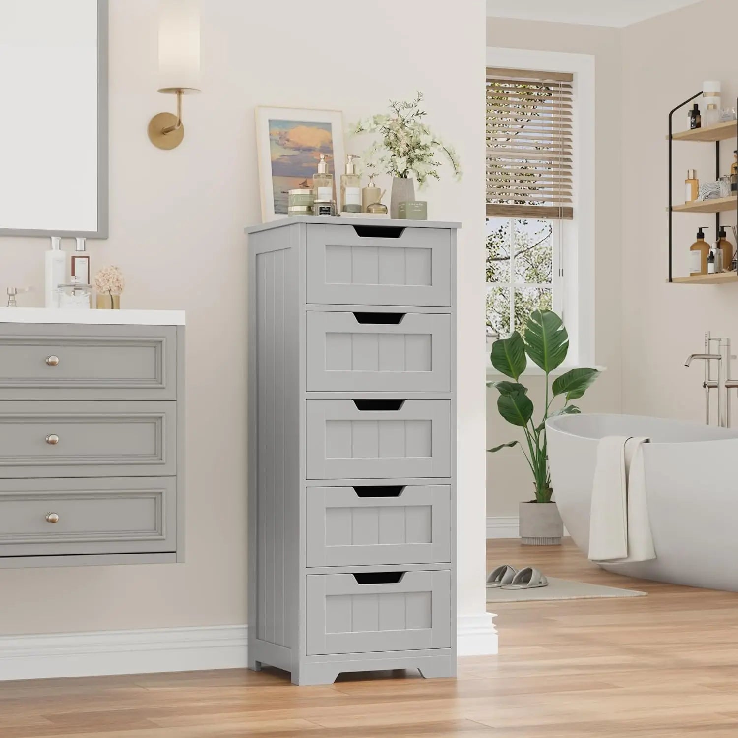 Bathroom Cabinet with 5 Drawers