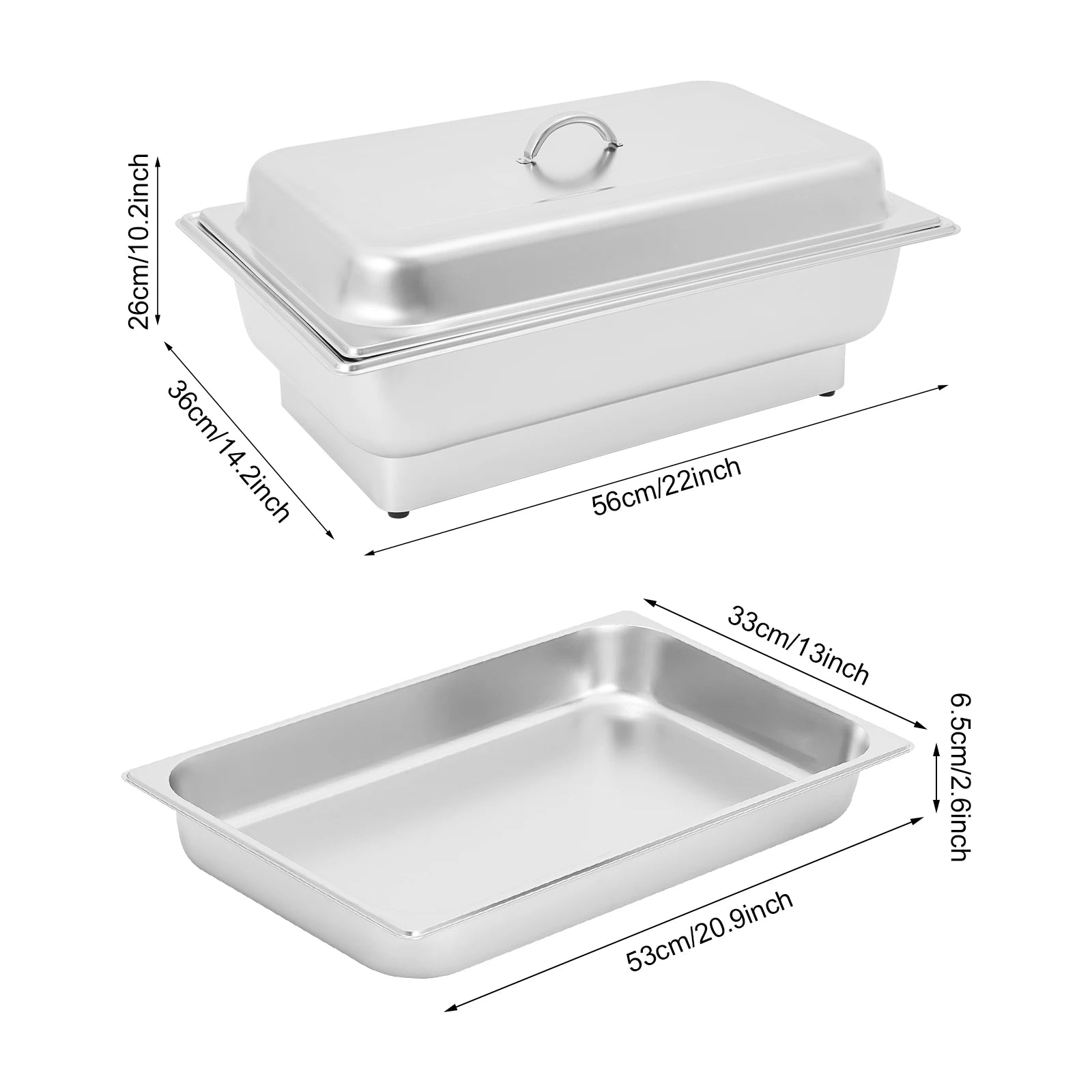 9L Electric Chafing Dish Buffet Set 1/2/3 Compartment Food Warmer with Digital Display Temperature Control