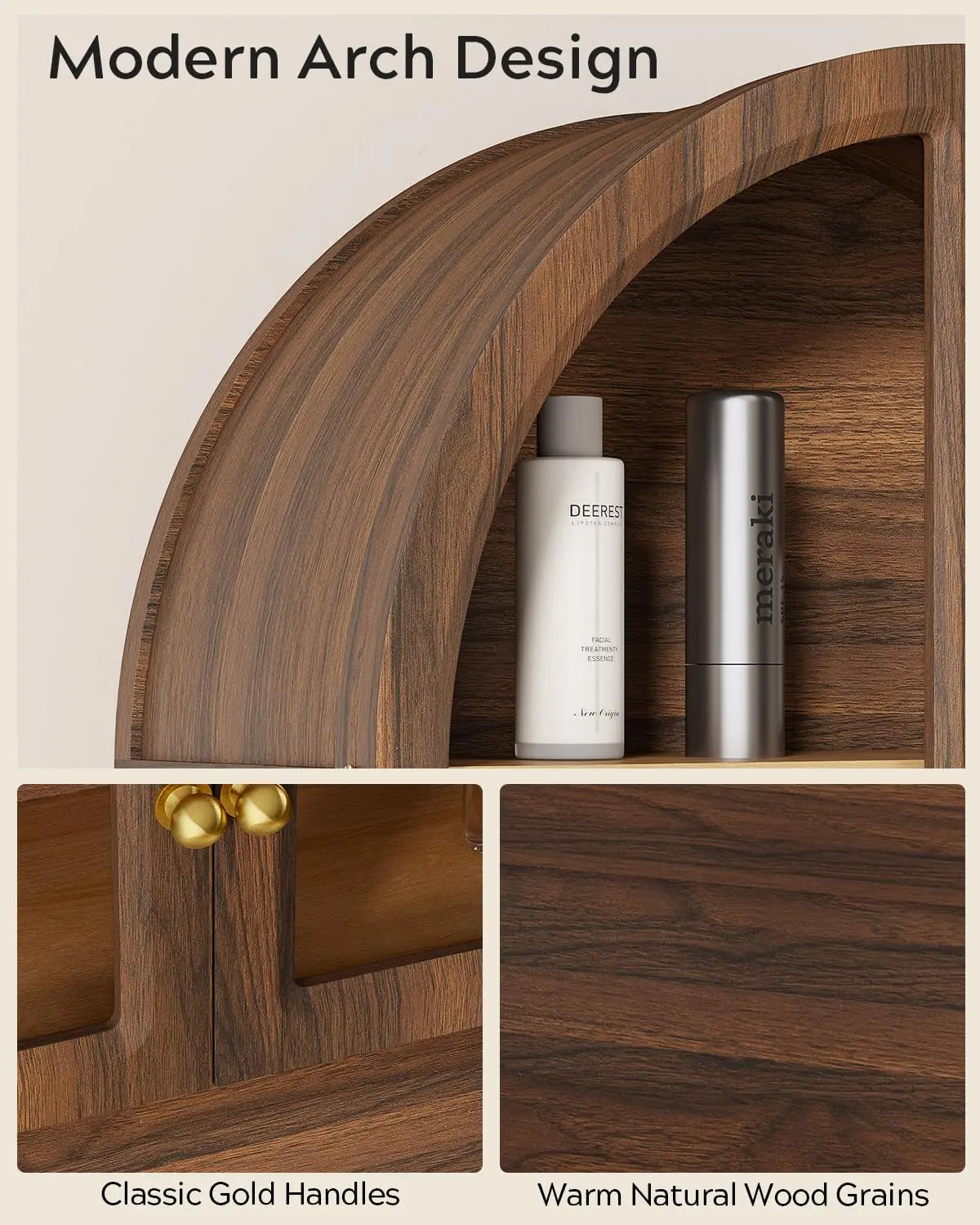 Arched Wall Cabinet, Floating Bathroom Medicine Cabinets
