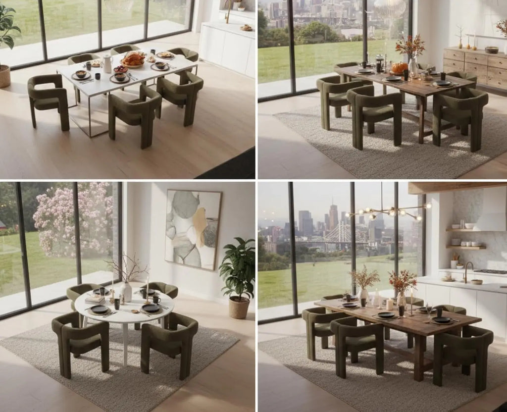 Modern Barrel Dining Chairs Set of 2