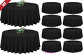10 Pack Black Round Tablecloth 90 Inch Washable Polyester Tablecloths