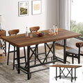 63-inch Dining Table for 4-6, Farmhouse Kitchen Table with Large Tabletop