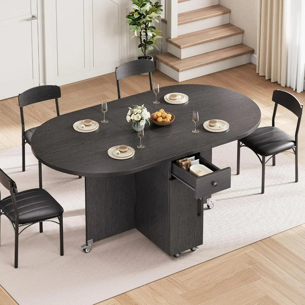 Compact 5-Piece Folding Dining Set for 4 People