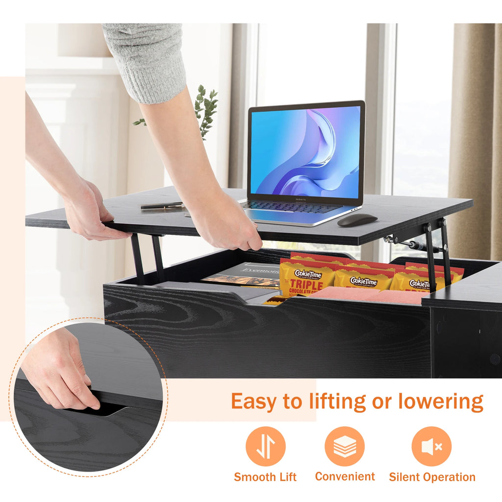 Lift Top Coffee Tables Adjustable Storage Shelf Easy Lift Or Lower