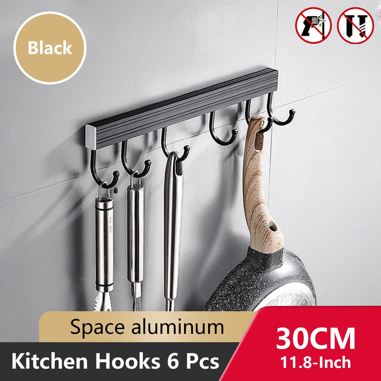 Wall Mounted Kitchen Hook Rack
