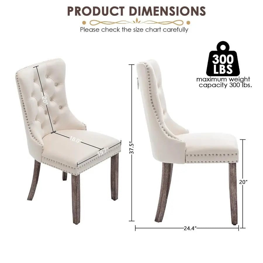 Velvet Upholstered Dining Chairs Set of 4