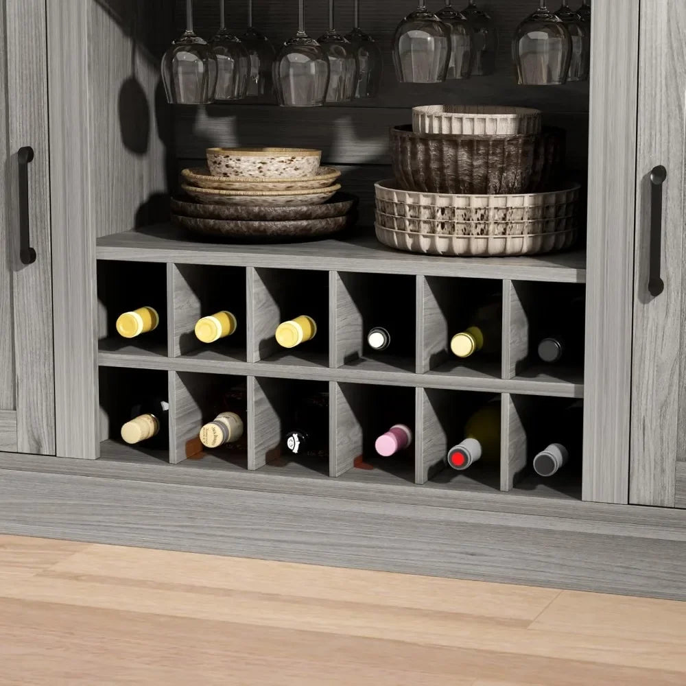 Long Lasting bar table cabinet with led & 3 drawers