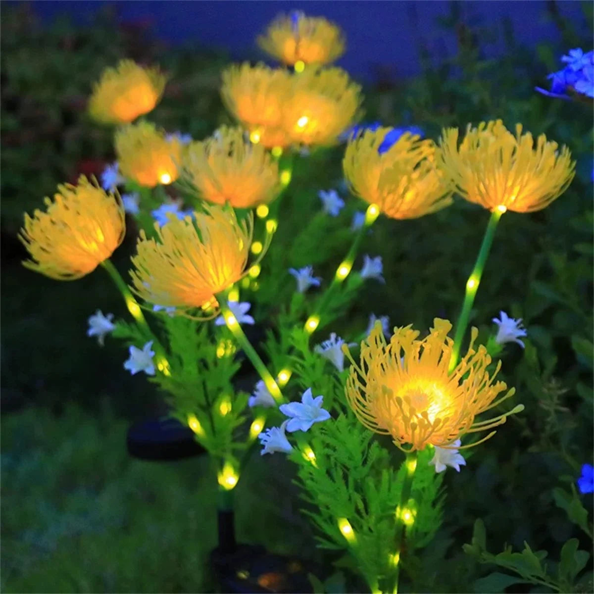 2PC solar powered shore flower ground plug-in lamp