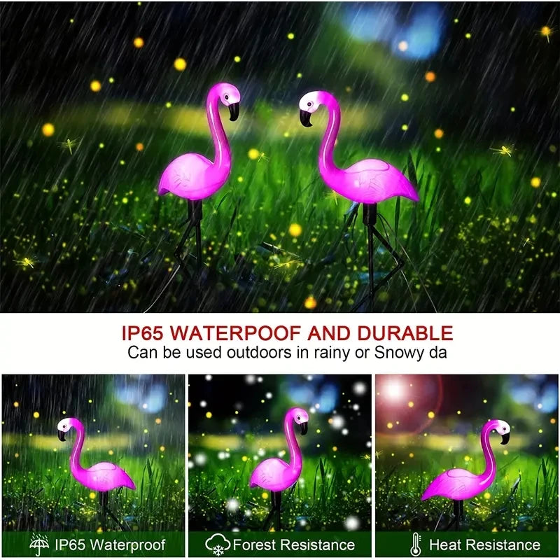 Outdoor Solar Flamingo Lights