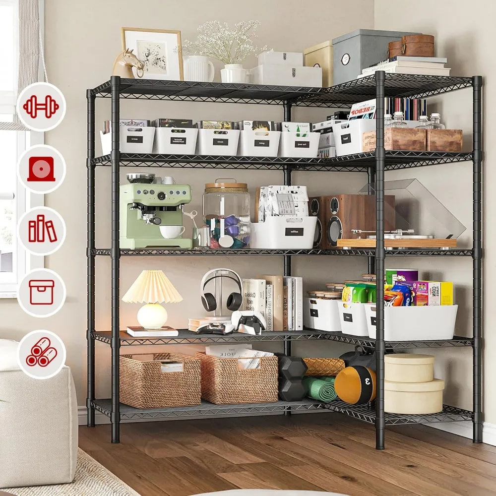 5 Tier Storage Shelves 1400LBS Wire Shelving Unit