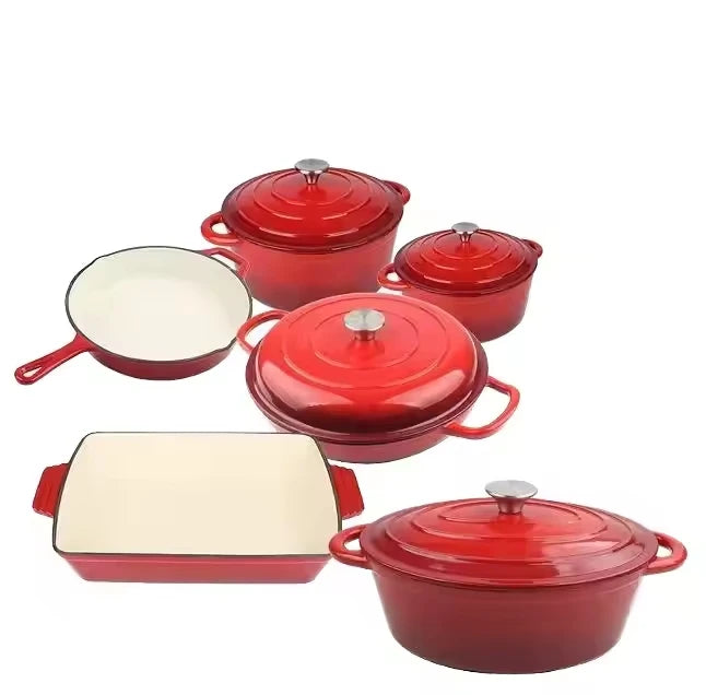 Kitchen Enameled Dutch Oven Cast Iron Cookware