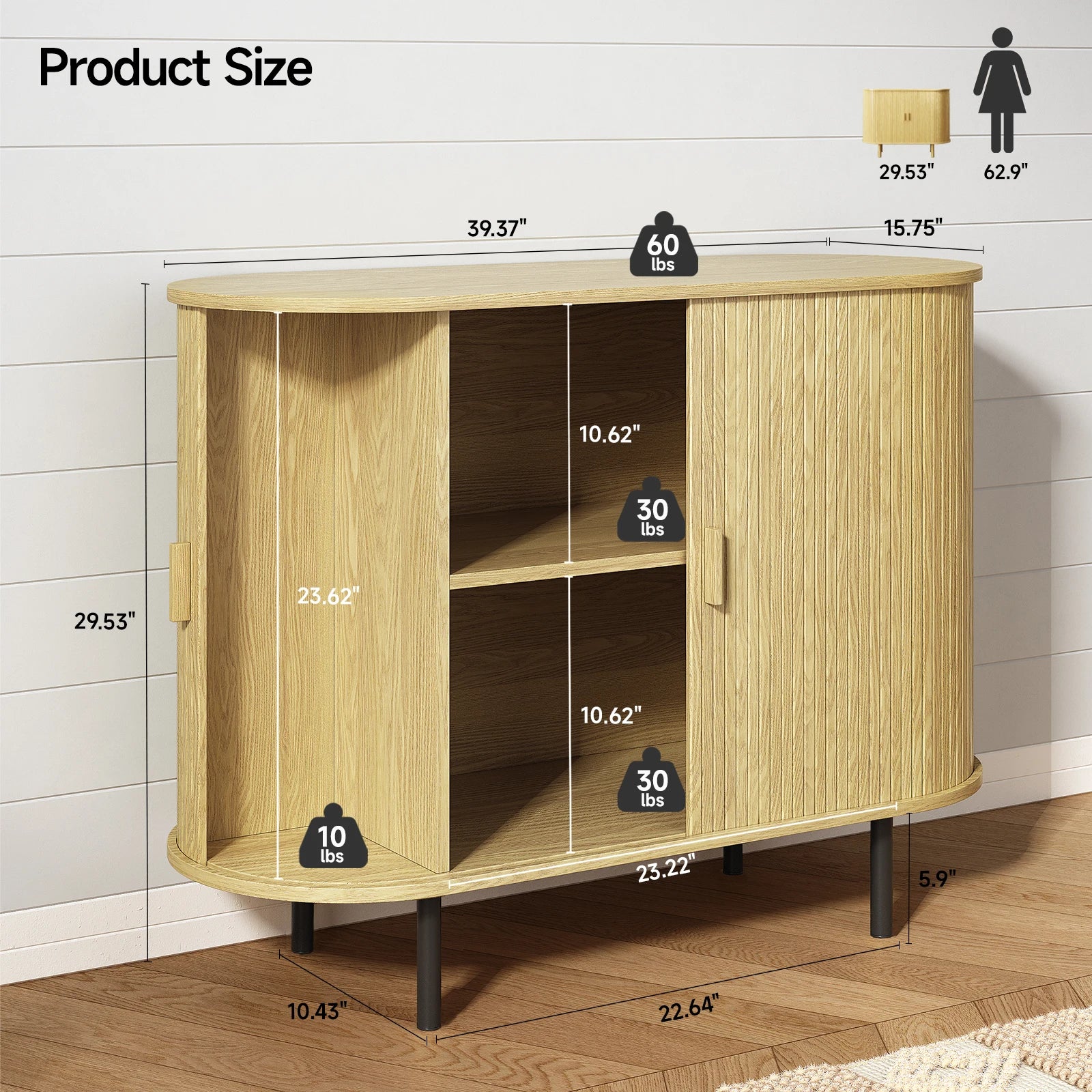 Sideboard Buffet Cabinet with Sliding Door