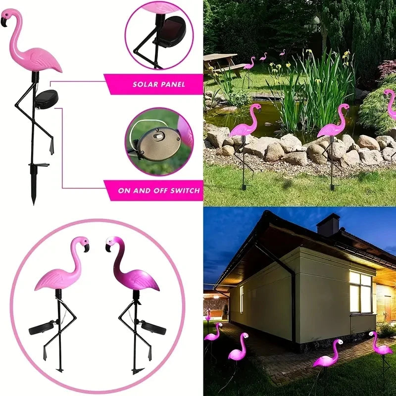Outdoor Solar Flamingo Lights